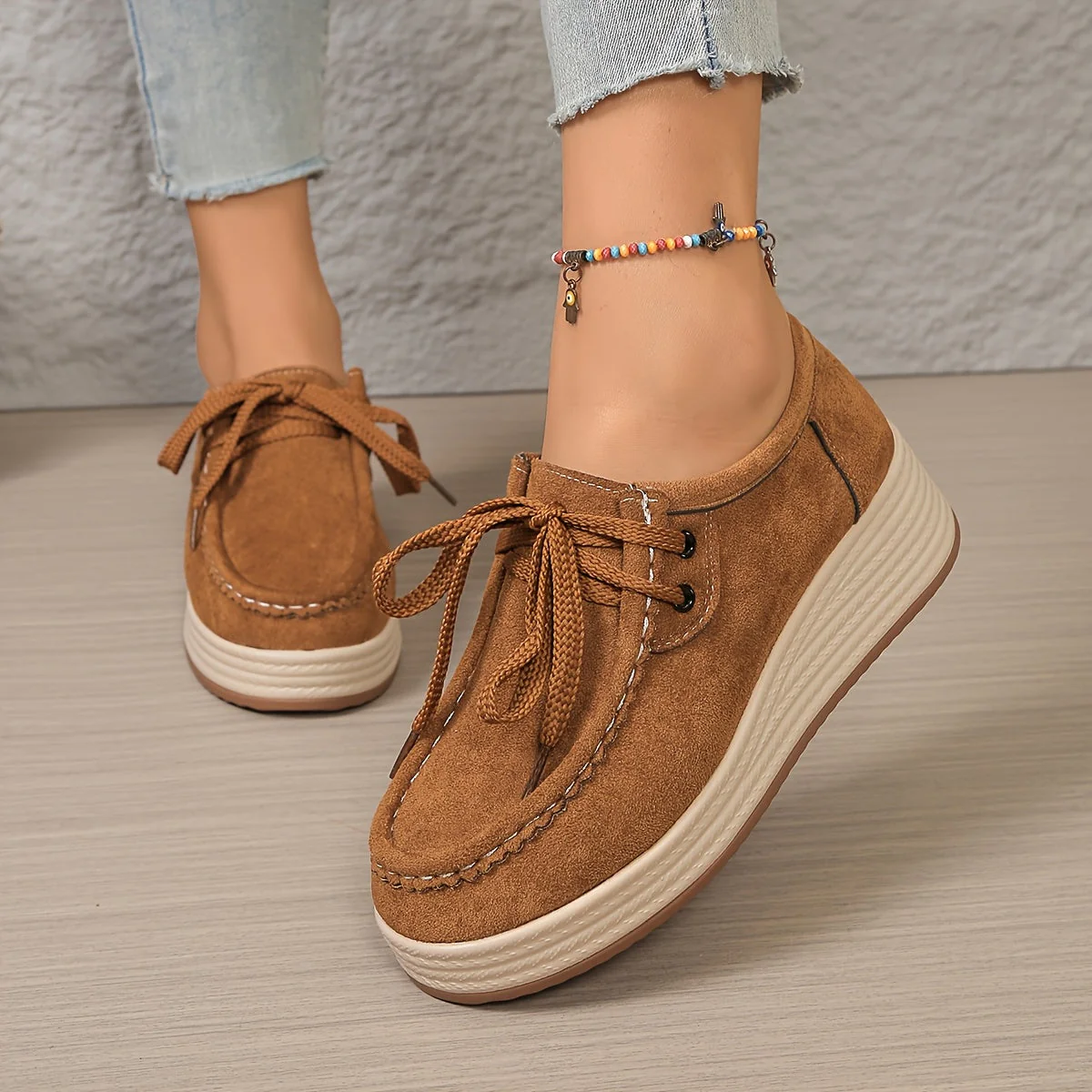 Chaussures à plateforme décontractées pour femme style mocassin urbain - Image 3