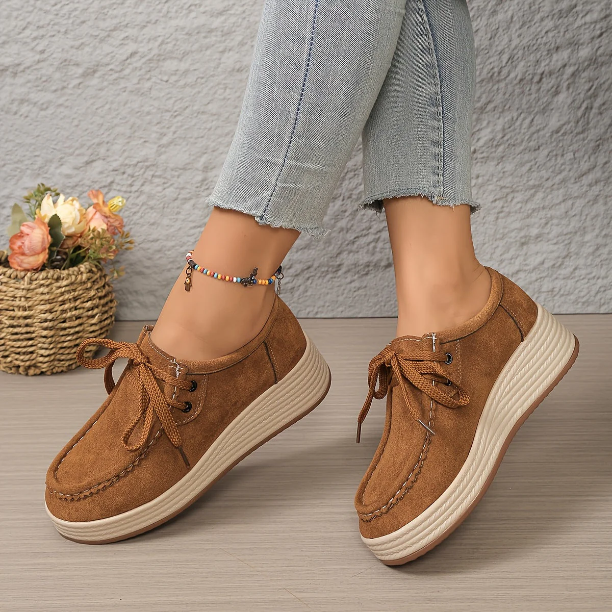 Chaussures à plateforme décontractées pour femme style mocassin urbain - Image 4