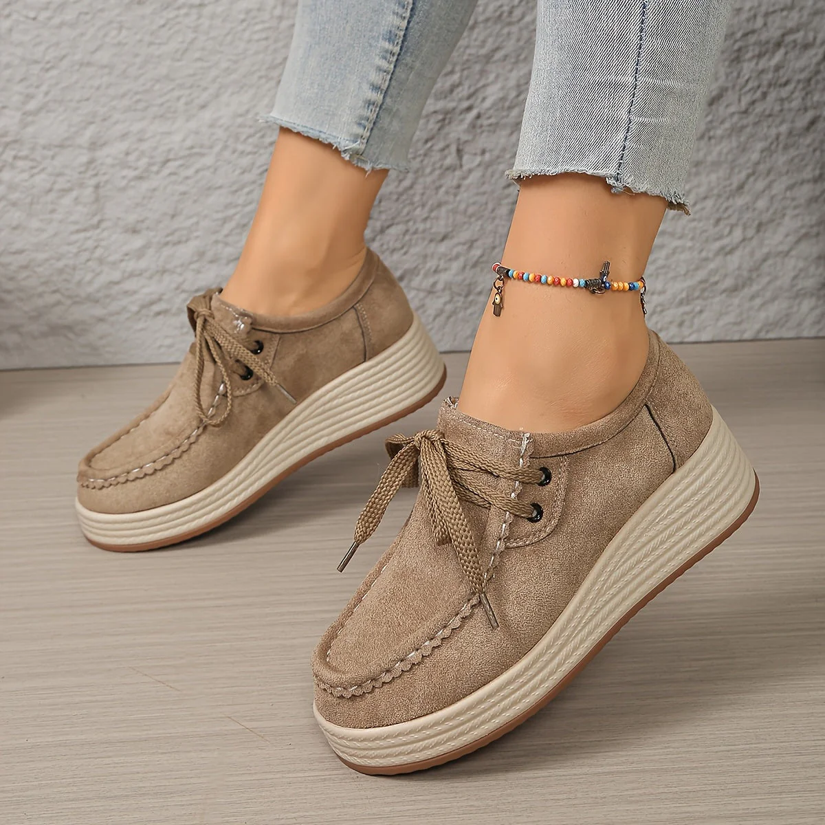 Chaussures à plateforme décontractées pour femme style mocassin urbain - Image 5