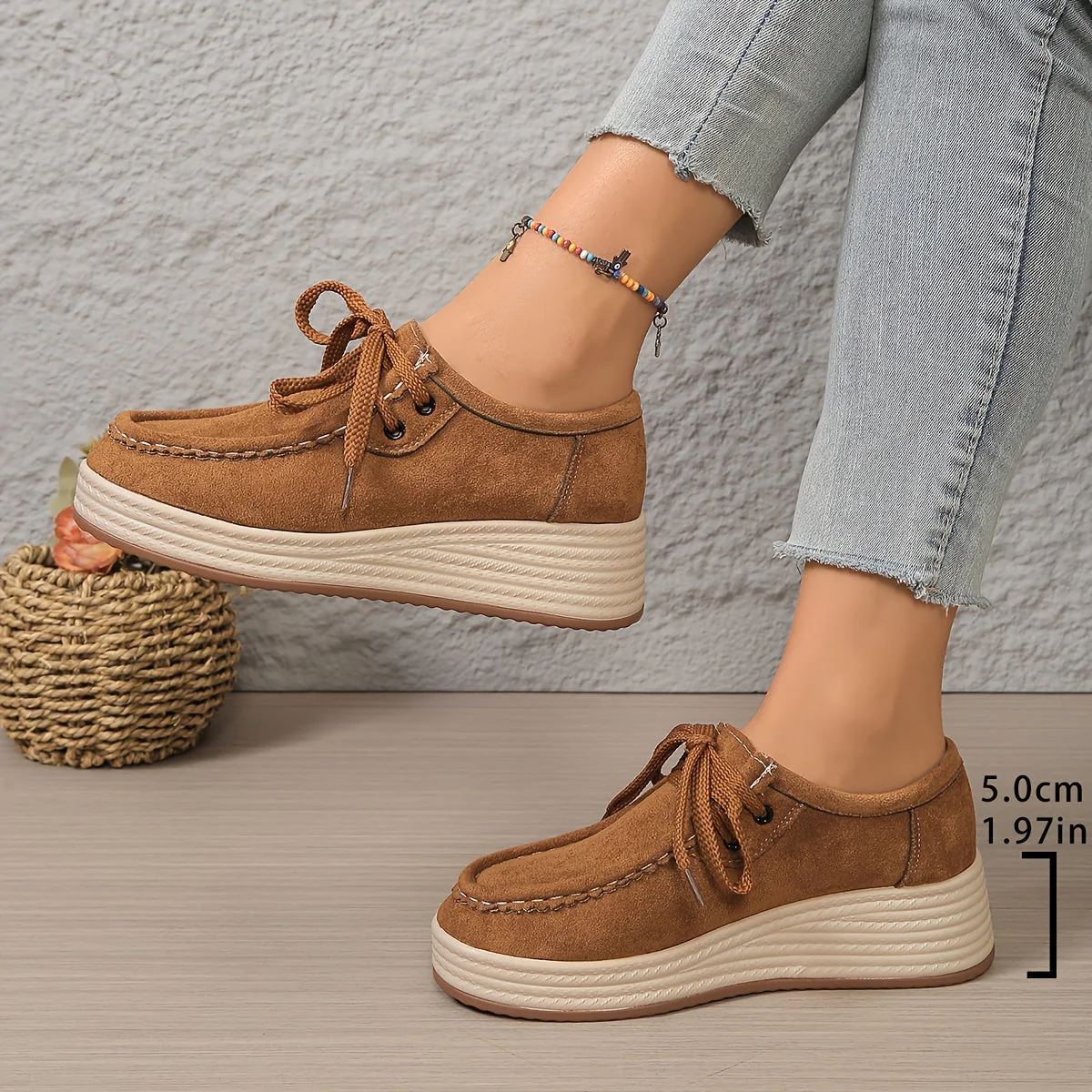 Chaussures à plateforme décontractées pour femme style mocassin urbain - Image 7