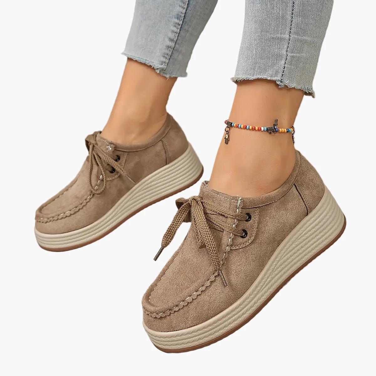 Chaussures à plateforme décontractées pour femme style mocassin urbain - Image 8