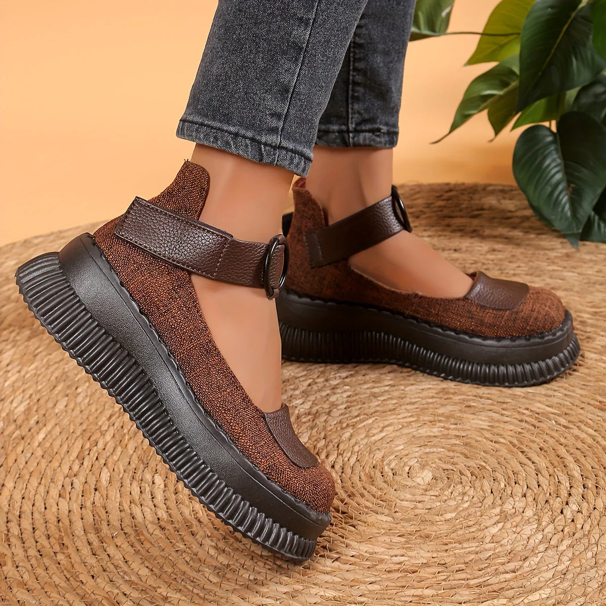Chaussures bateau vintage pour femme à bout rond et bride boucle – Style décontracté - Image 10