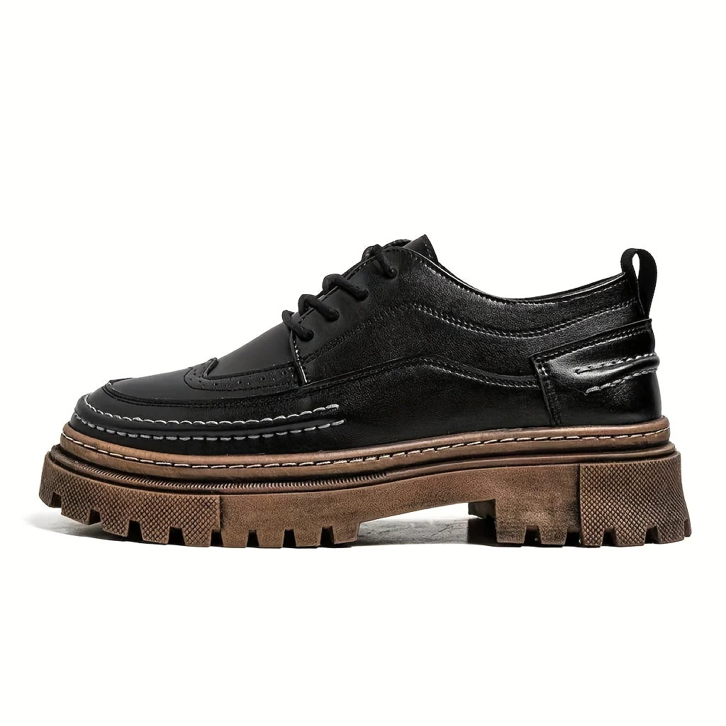Chaussures Derby Homme Vintage à Semelle Épaisse – Style Urbain Élégant pour Mariage et Quotidien - Image 8