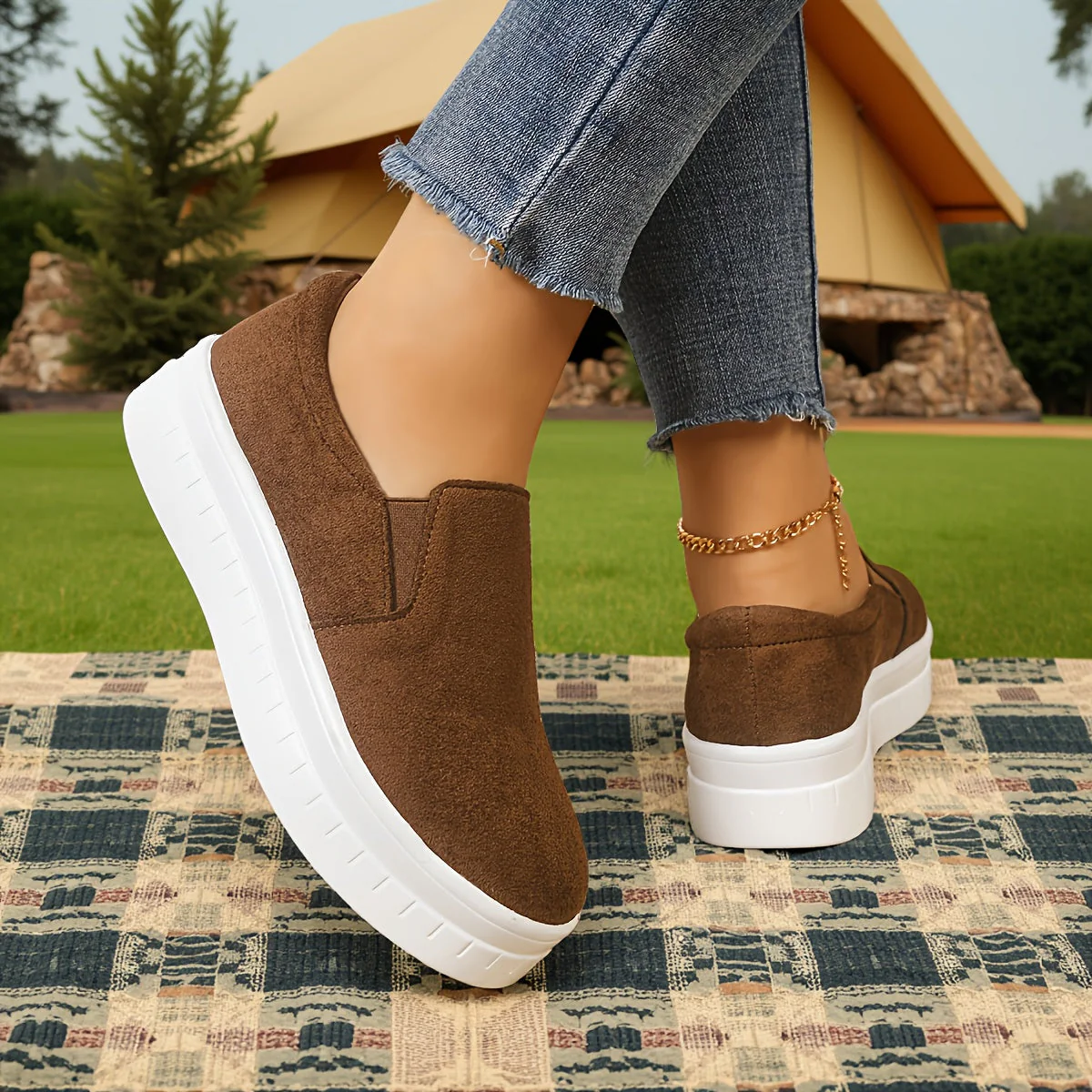 Chaussures femme slip-on plateforme style décontracté élégant pour printemps - Image 3