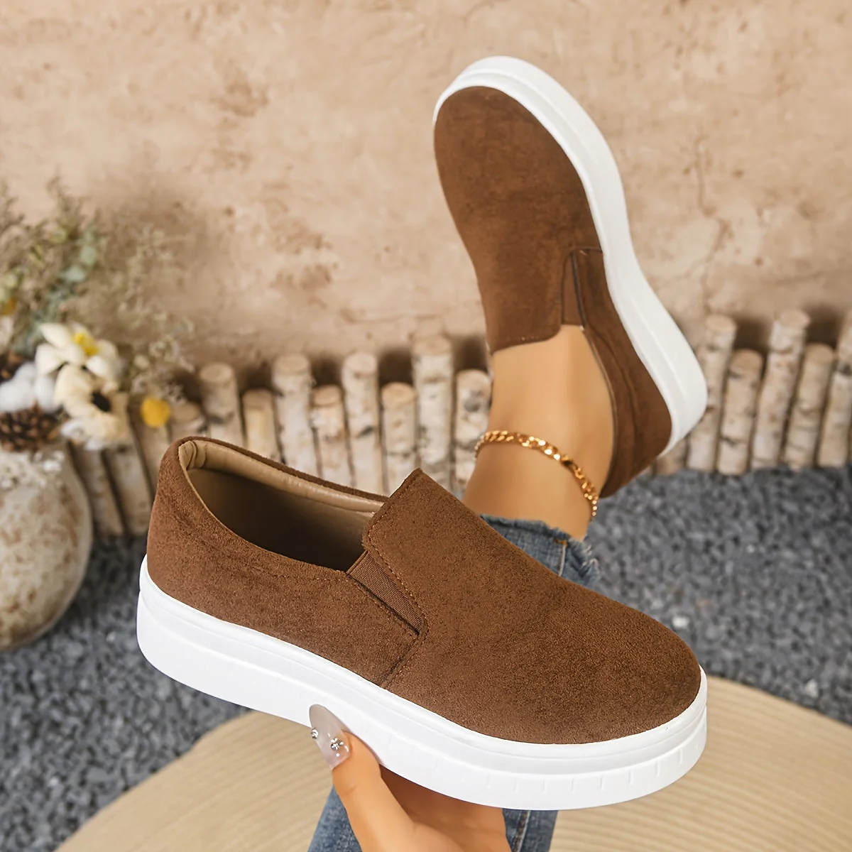 Chaussures femme slip-on plateforme style décontracté élégant pour printemps - Image 4