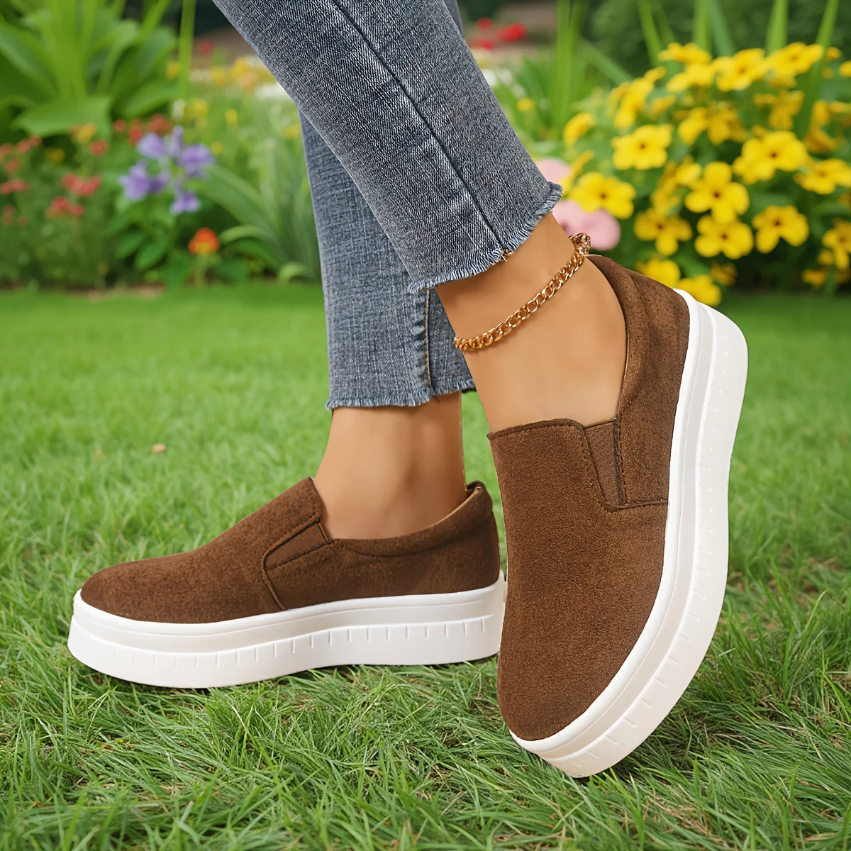 Chaussures femme slip-on plateforme style décontracté élégant pour printemps - Image 5
