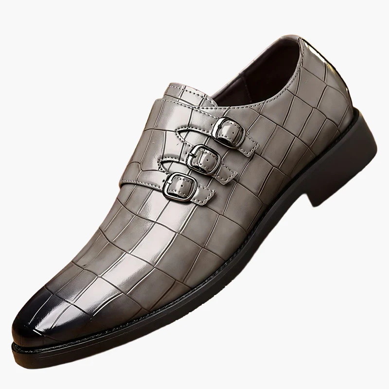 Chaussures habillées à boucle triple pour homme style vintage – élégance formelle et urbaine - Image 9