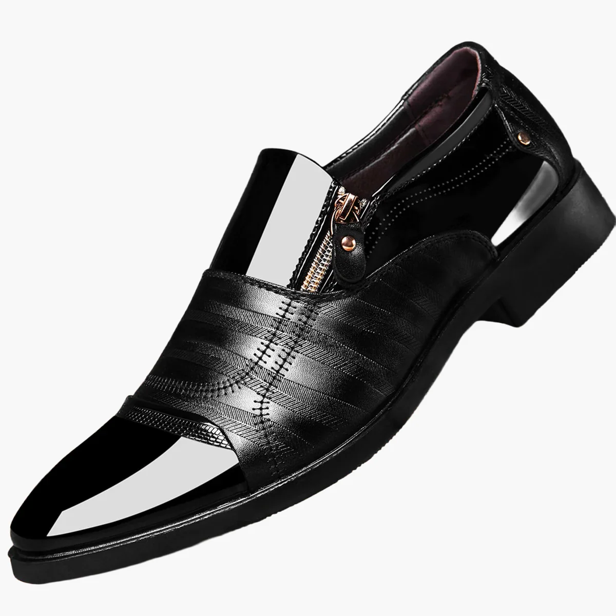 Chaussures habillées business pour homme style anglais à bout pointu avec fermeture éclair - Image 10