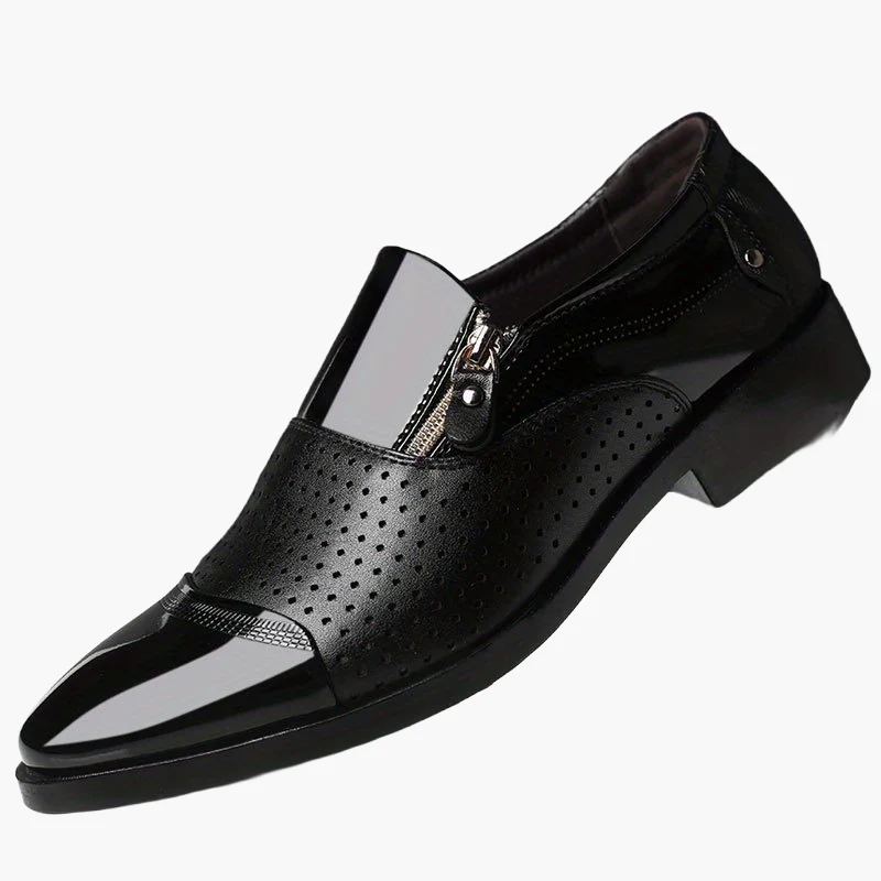 Chaussures habillées business pour homme style anglais à bout pointu avec fermeture éclair - Image 11