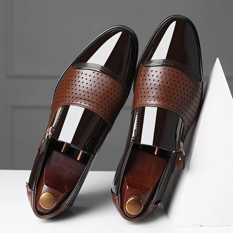 Chaussures habillées business pour homme style anglais à bout pointu avec fermeture éclair - Image 4