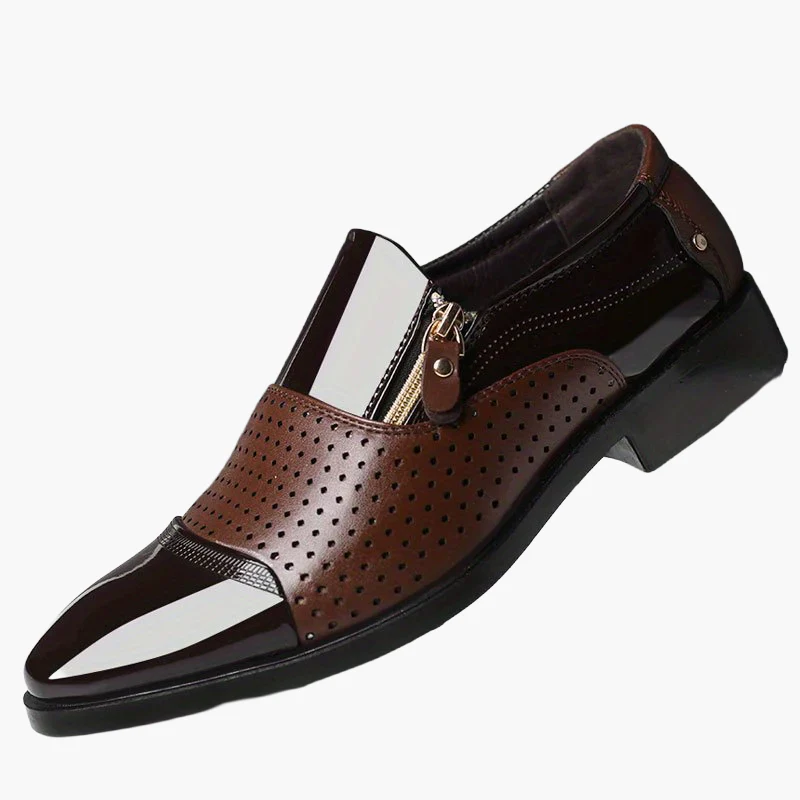 Chaussures habillées business pour homme style anglais à bout pointu avec fermeture éclair - Image 9