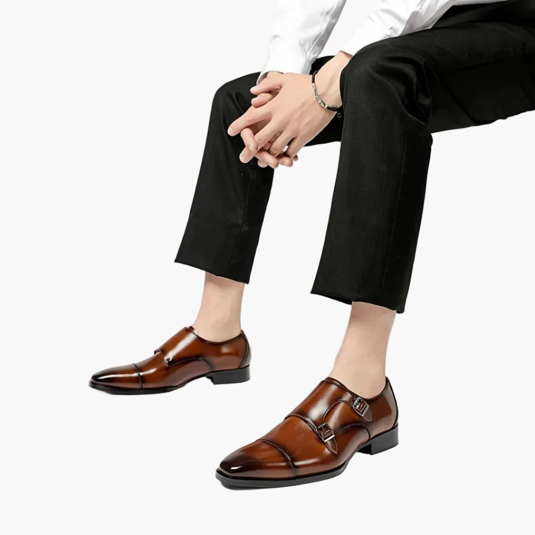 Chaussures habillées à double boucle pour homme – Élégance formelle et style moderne - Image 2