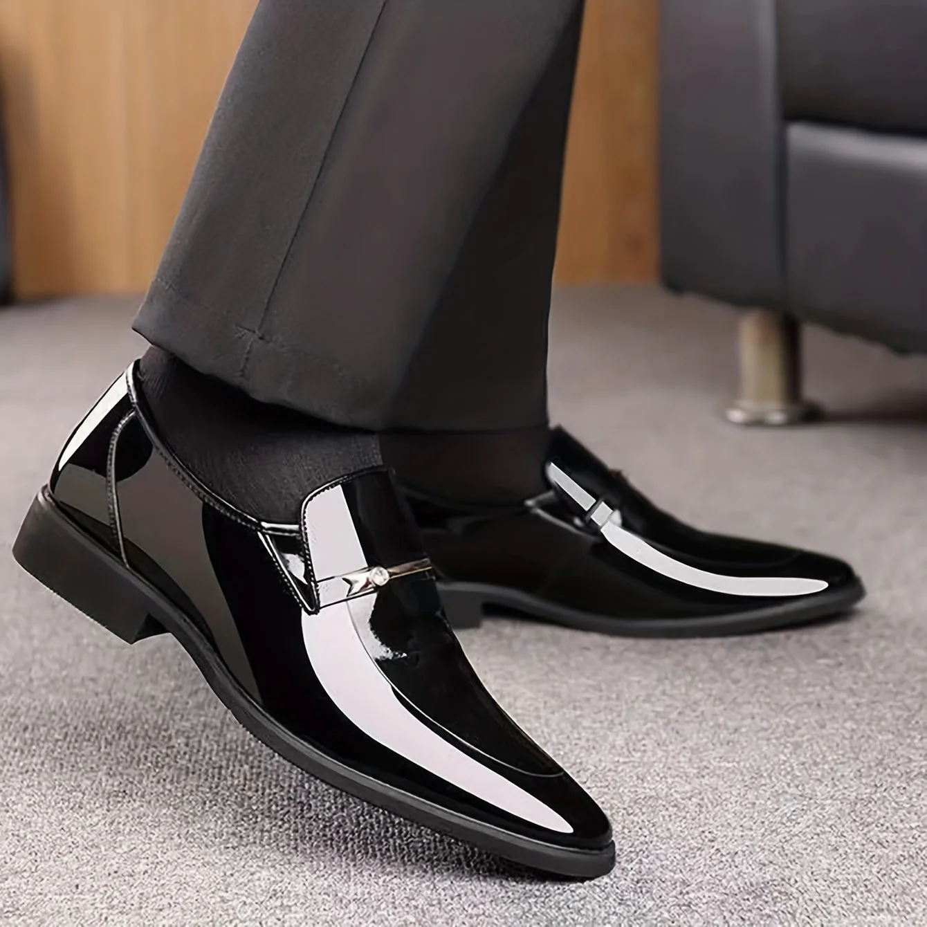Chaussures habillées pour homme style mocassin à enfiler – Élégance formelle et confort quotidien - Image 2