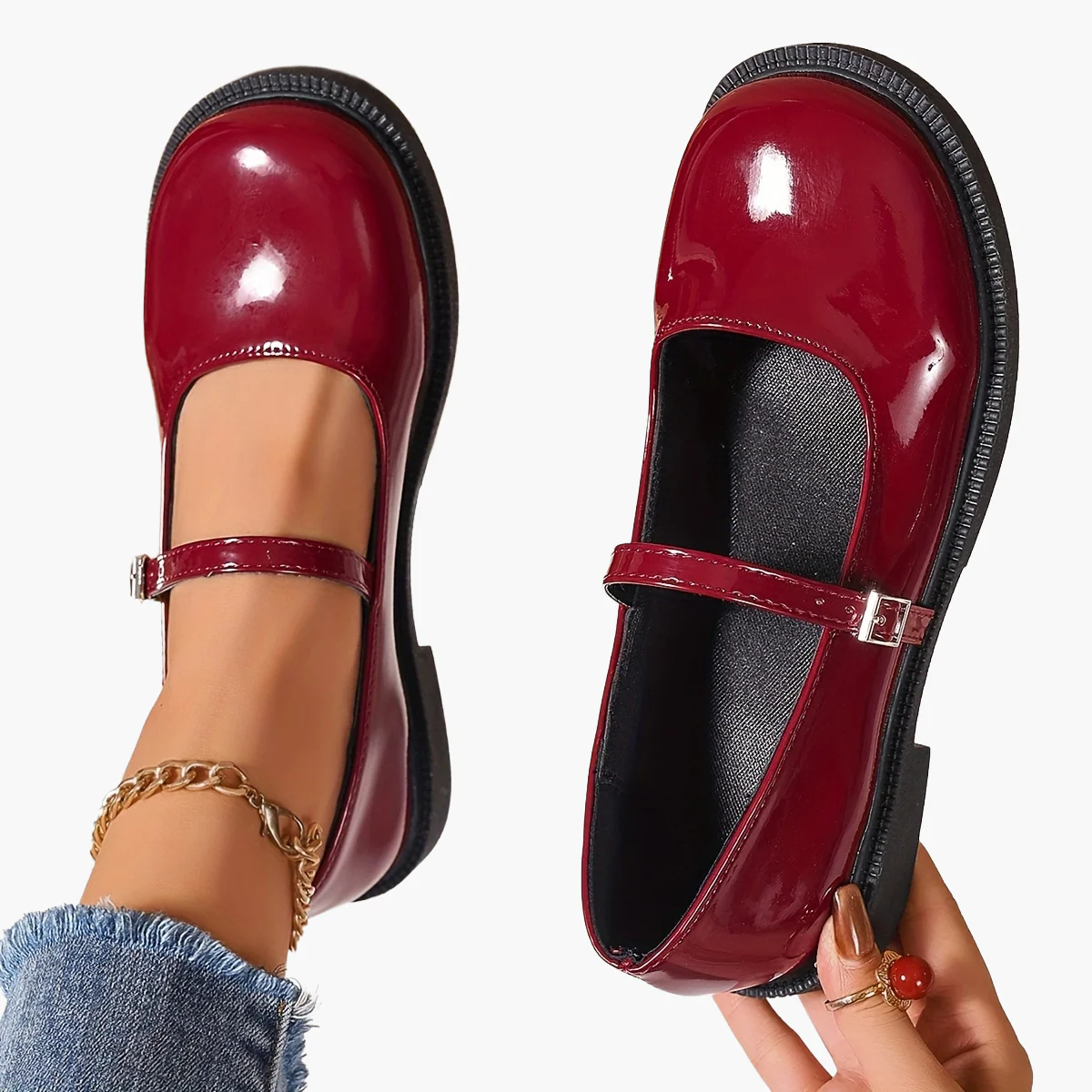 Chaussures Mary Jane Femme Style Preppy Élégant à Bride, Idéal Quotidien et Loisirs - Image 10