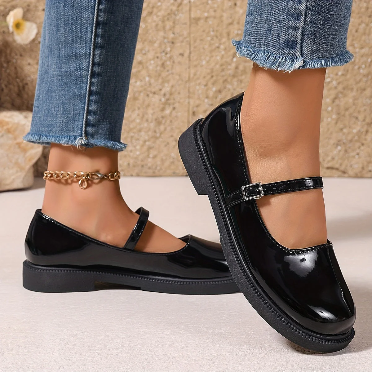 Chaussures Mary Jane Femme Style Preppy Élégant à Bride, Idéal Quotidien et Loisirs - Image 2