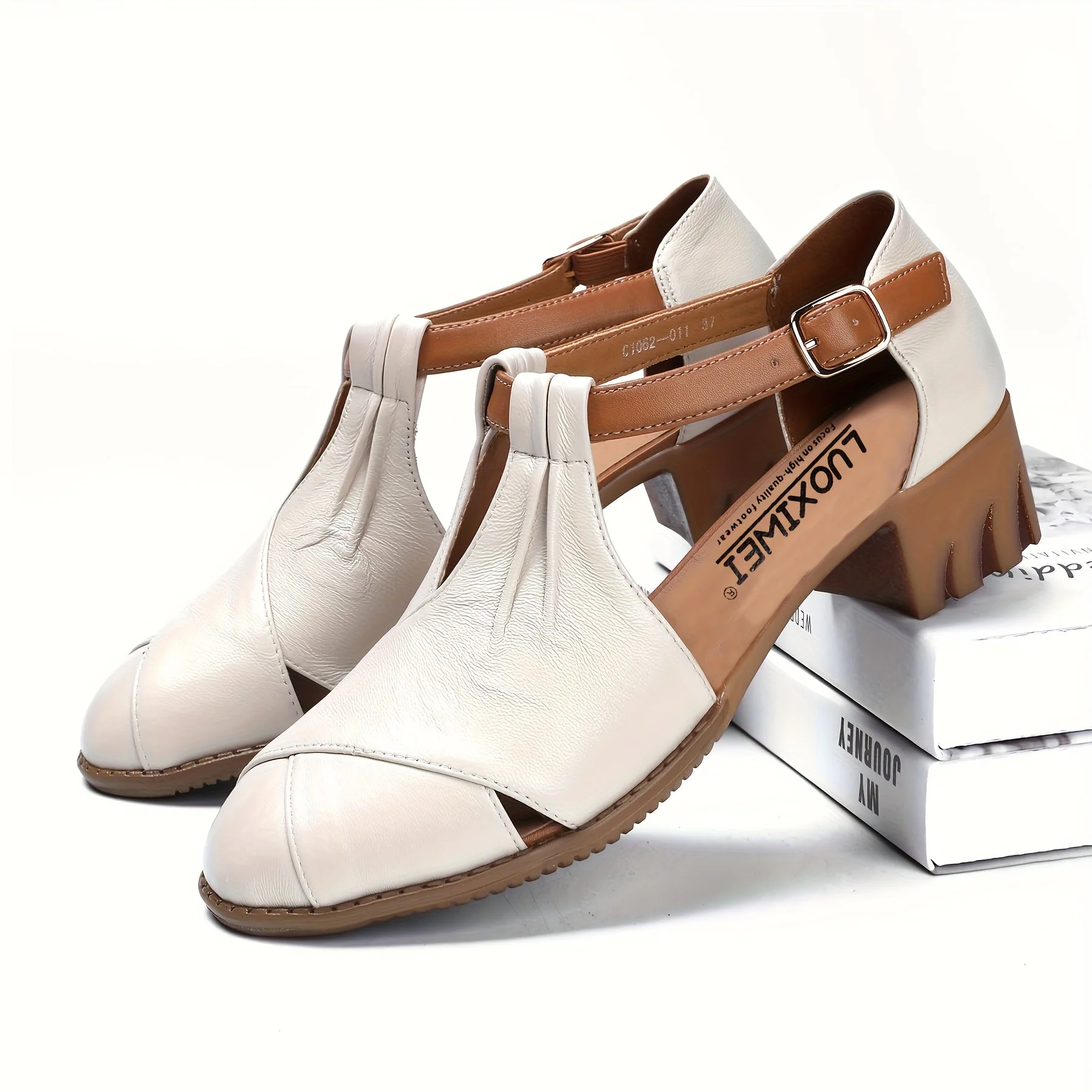 Chaussures à talon compensé pour femme style rétro confortable pour la marche et le quotidien - Image 3