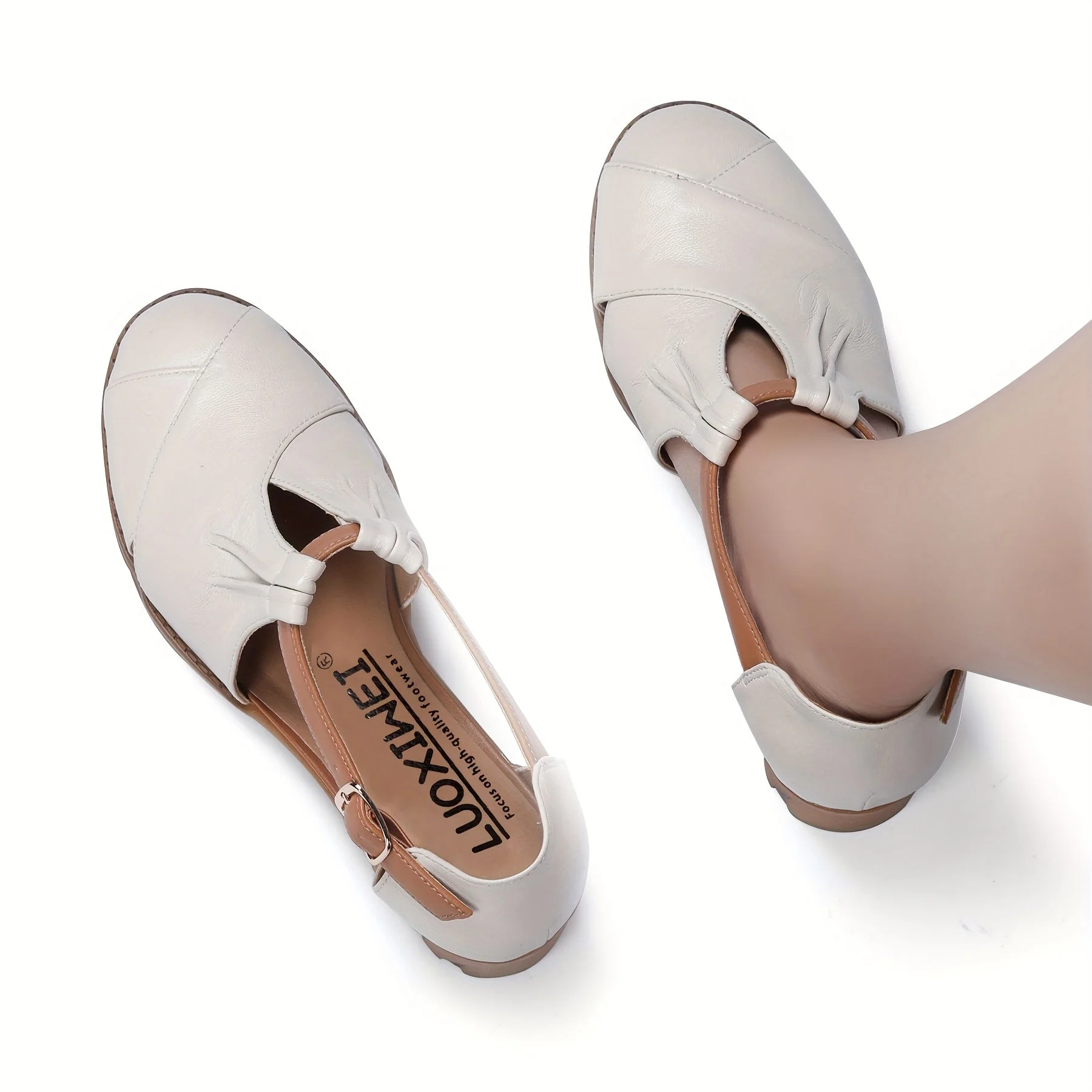 Chaussures à talon compensé pour femme style rétro confortable pour la marche et le quotidien - Image 4