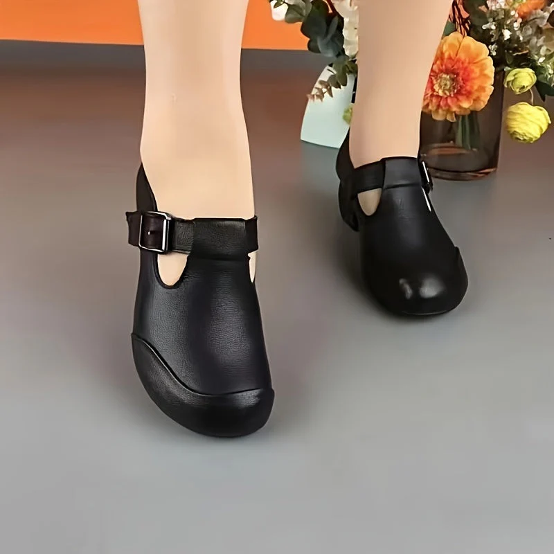 Chaussures à talon moyen femme style rétro à boucle élégante pour usage quotidien et bureau - Image 3