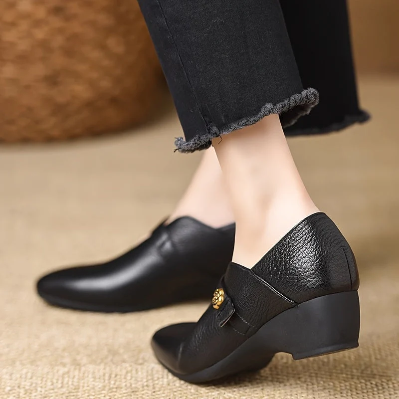 Chaussures vintage à talon bas pour femme style Mary Jane élégantes - Image 2