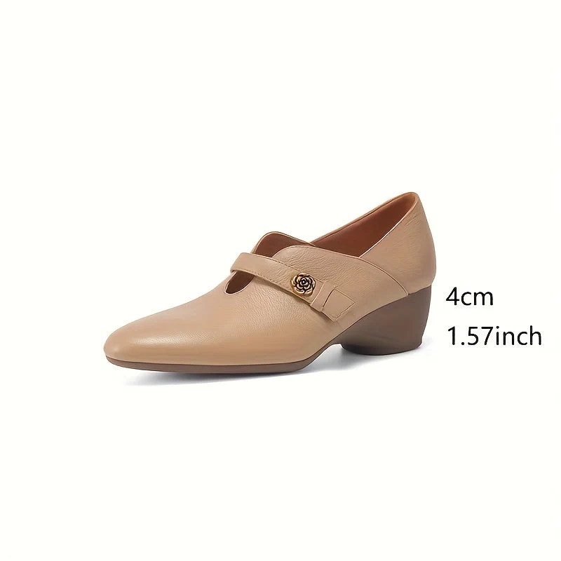 Chaussures vintage à talon bas pour femme style Mary Jane élégantes - Image 4