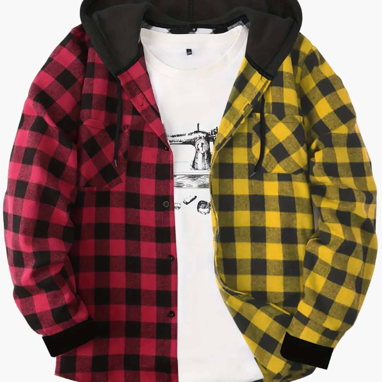 Chemise à carreaux décontractée avec capuche pour homme – Style tendance polyvalent - Image 18