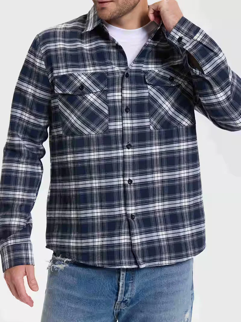 Chemise à carreaux décontractée pour homme, style surchemise, idéale pour le week-end - Image 4
