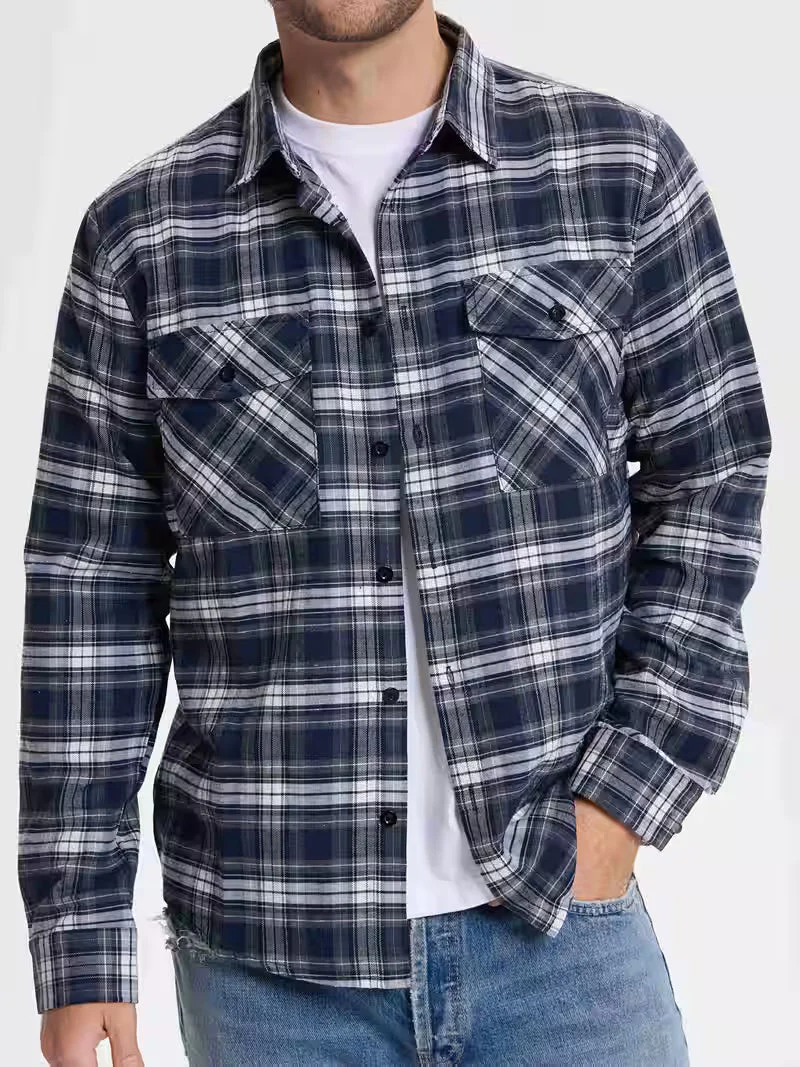 Chemise à carreaux décontractée pour homme, style surchemise, idéale pour le week-end - Image 6