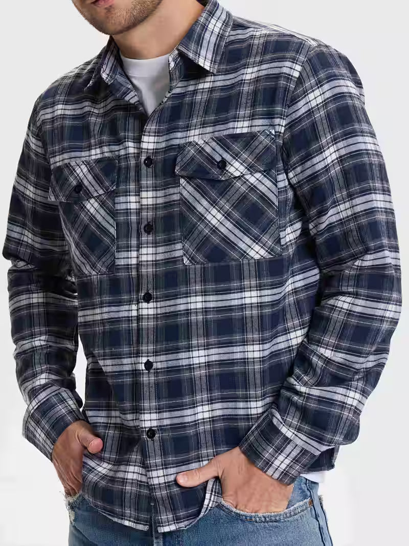 Chemise à carreaux décontractée pour homme, style surchemise, idéale pour le week-end - Image 8