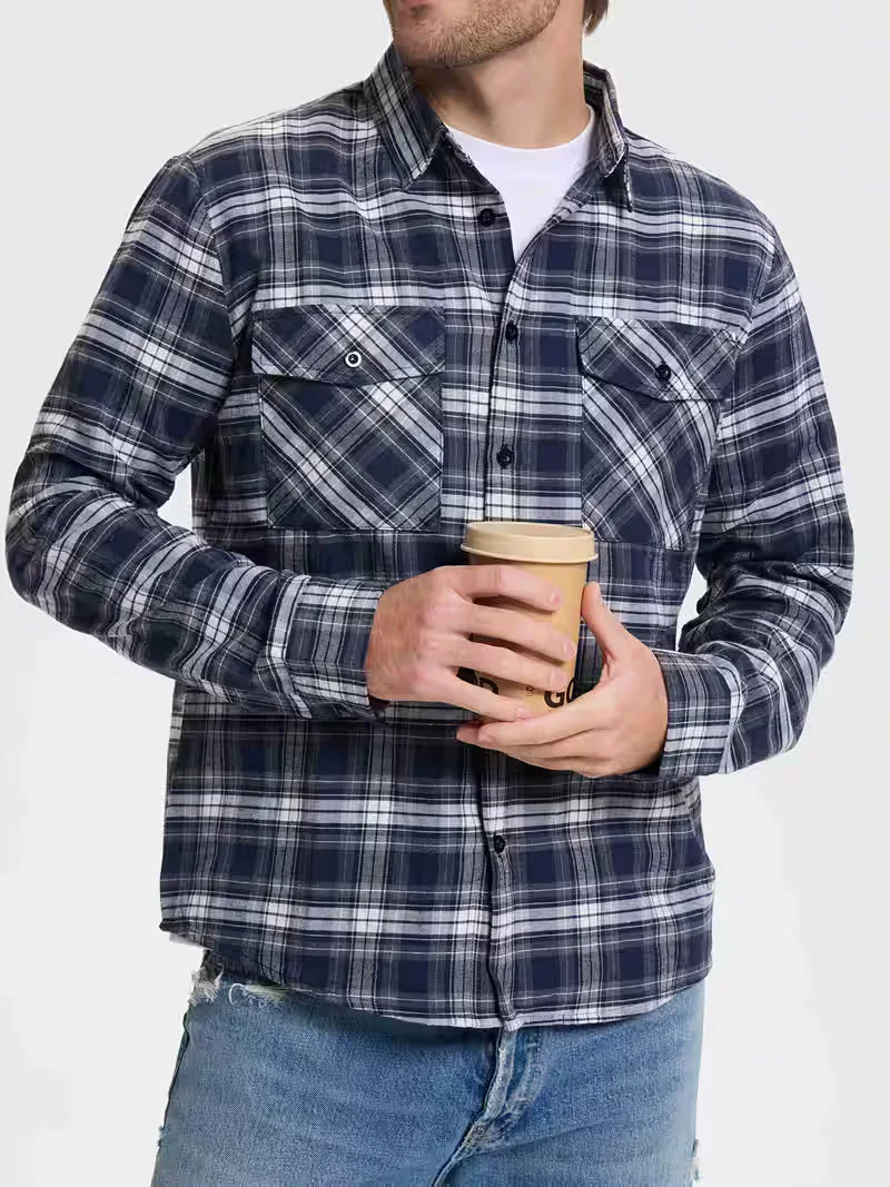 Chemise à carreaux décontractée pour homme, style surchemise, idéale pour le week-end - Image 9