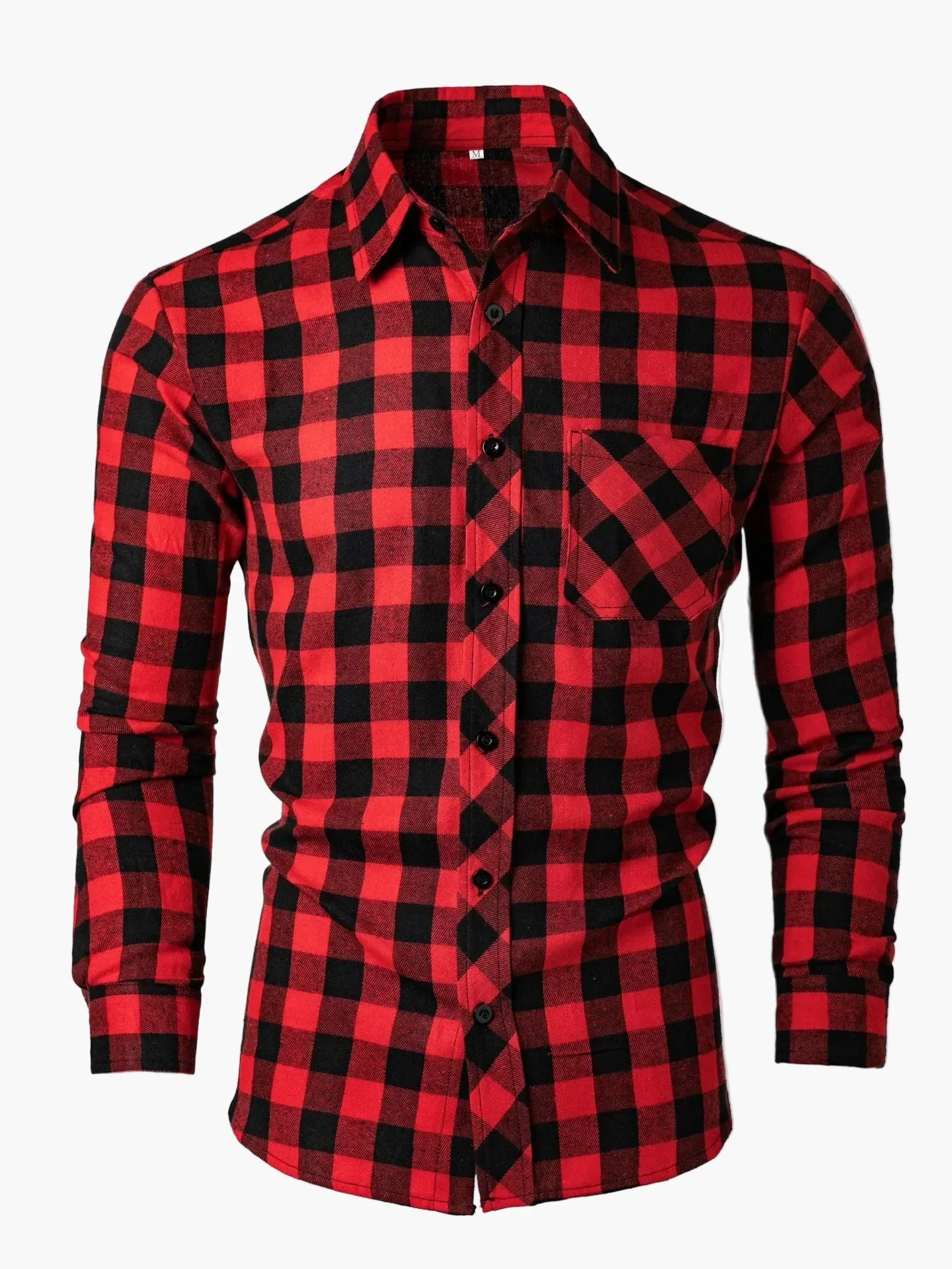 Chemise à carreaux manches longues style décontracté pour homme - Image 3