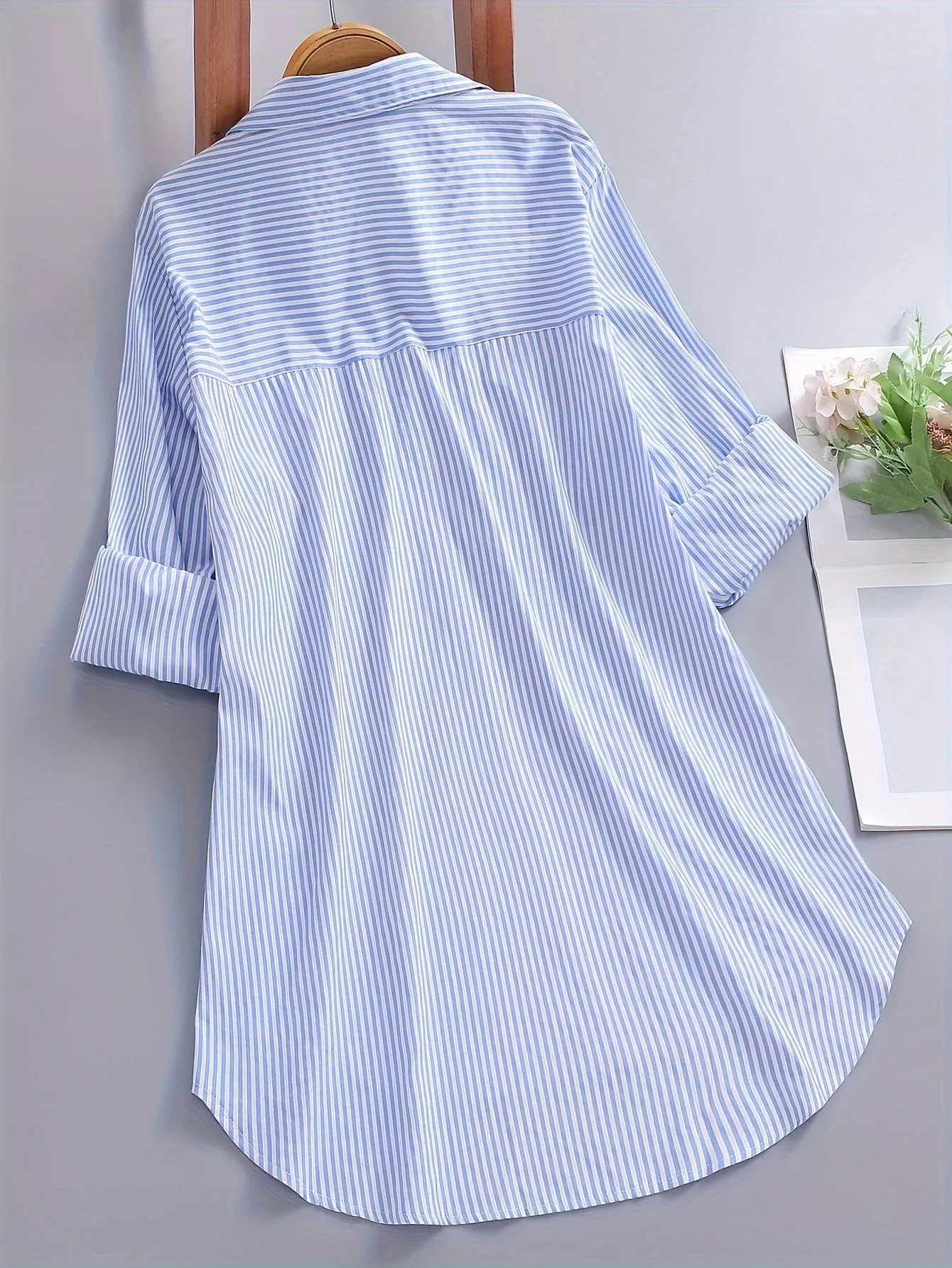 Chemise ample à rayures pour femme – Style décontracté pour bureau ou loisirs - Image 10