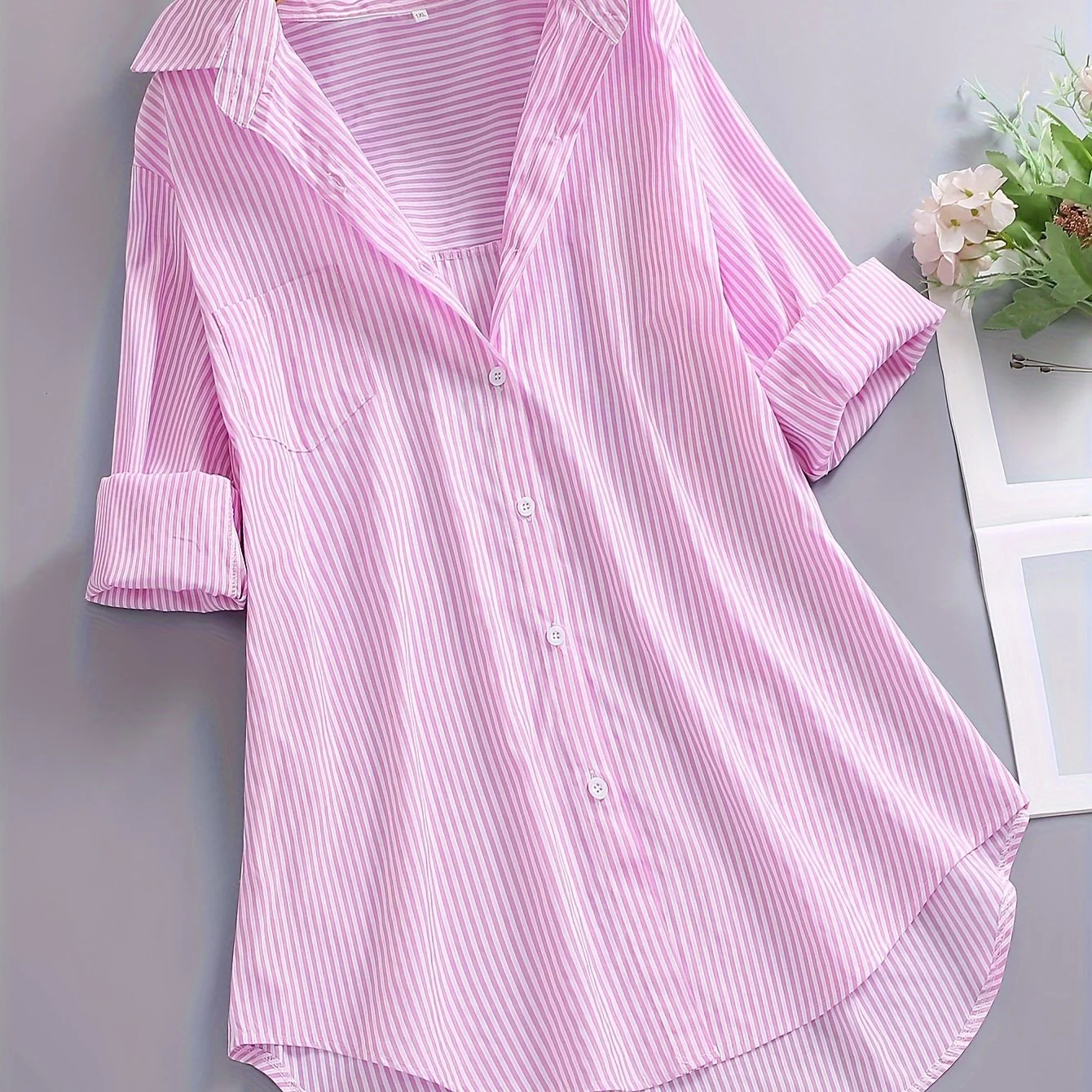 Chemise ample à rayures pour femme – Style décontracté pour bureau ou loisirs - Image 11