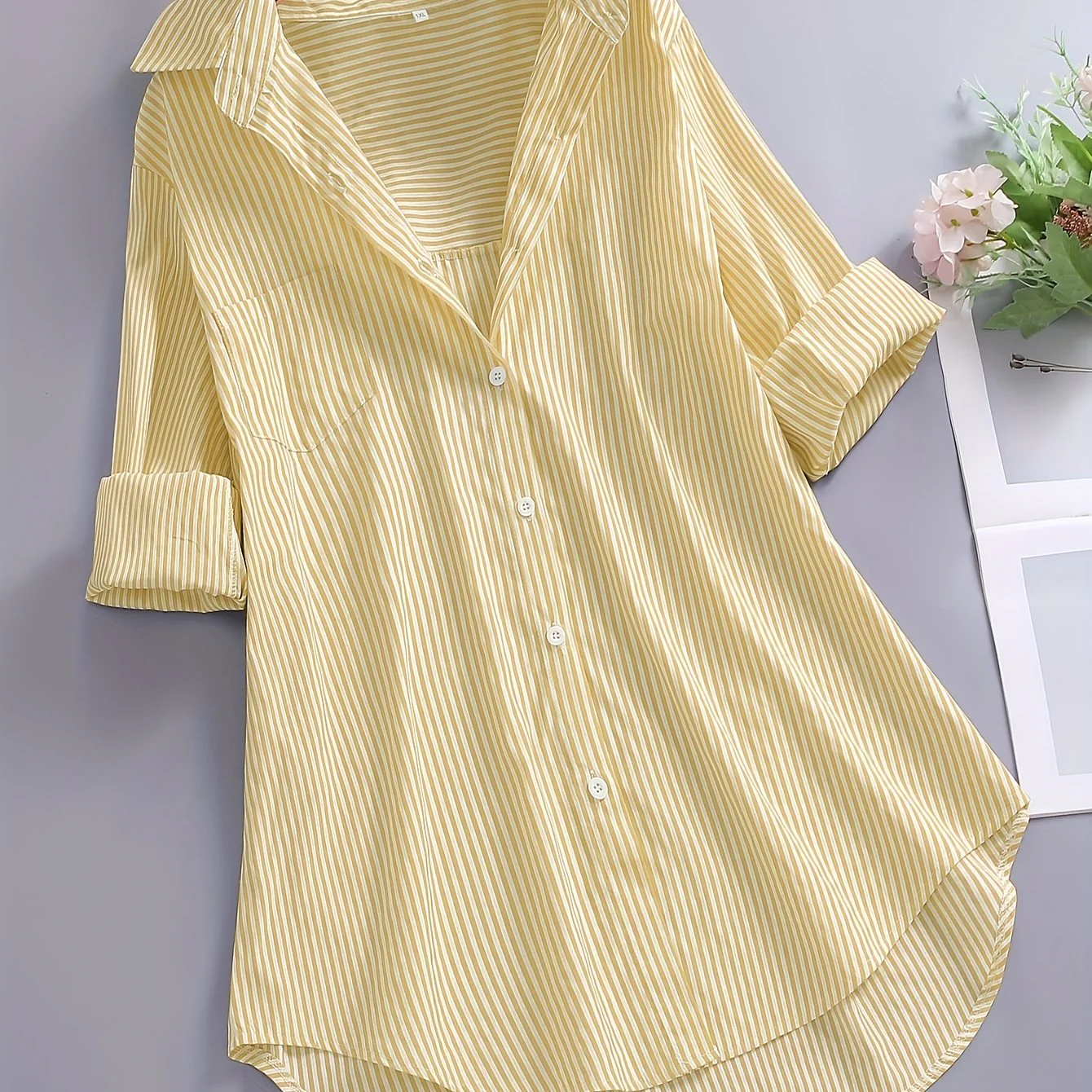 Chemise ample à rayures pour femme – Style décontracté pour bureau ou loisirs - Image 12