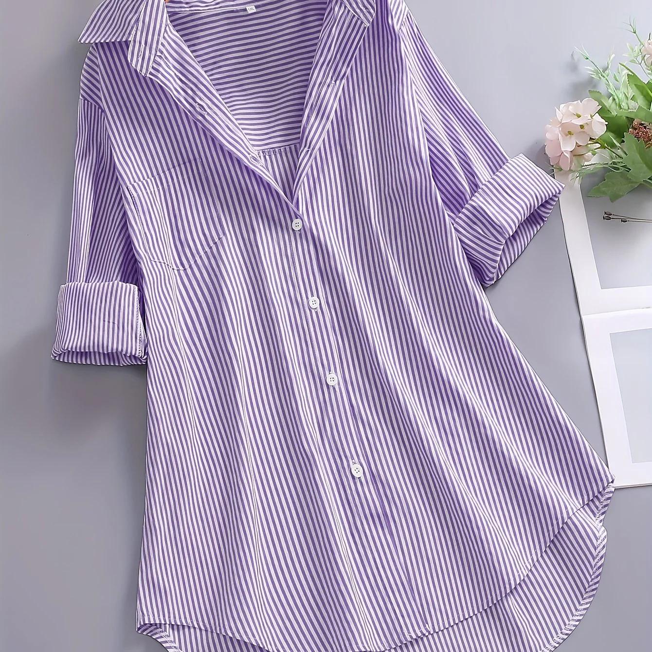 Chemise ample à rayures pour femme – Style décontracté pour bureau ou loisirs - Image 13