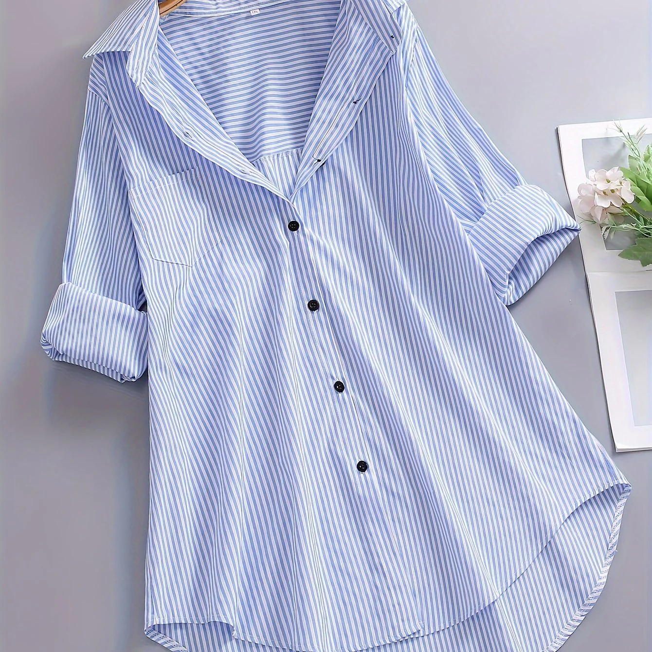 Chemise ample à rayures pour femme – Style décontracté pour bureau ou loisirs - Image 14