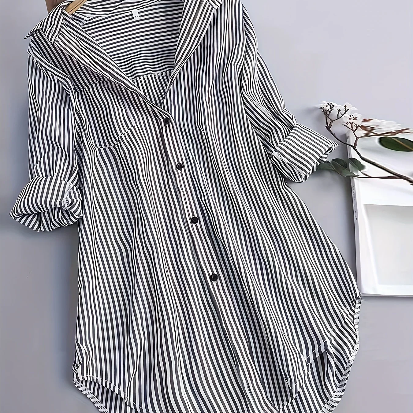 Chemise ample à rayures pour femme – Style décontracté pour bureau ou loisirs - Image 15