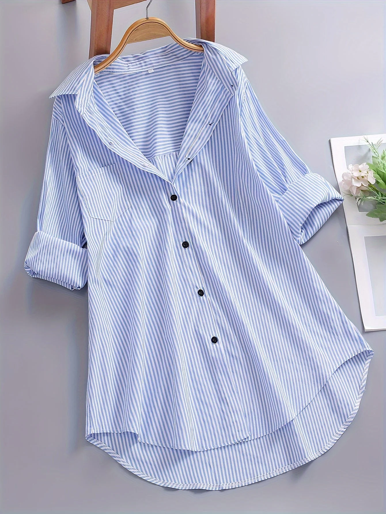 Chemise ample à rayures pour femme – Style décontracté pour bureau ou loisirs - Image 5