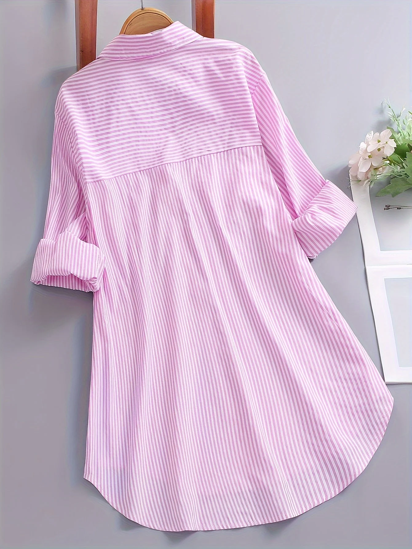 Chemise ample à rayures pour femme – Style décontracté pour bureau ou loisirs - Image 6