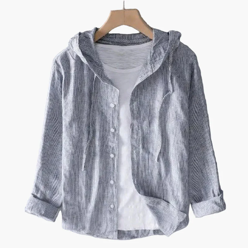 Chemise à capuche décontractée pour homme, style moderne, idéale pour superpositions - Image 4