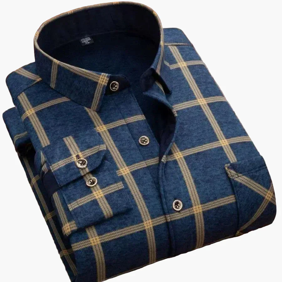 Chemise à carreaux décontractée pour homme, style classique élégante, idéale pour un look quotidien ou professionnel - Image 2