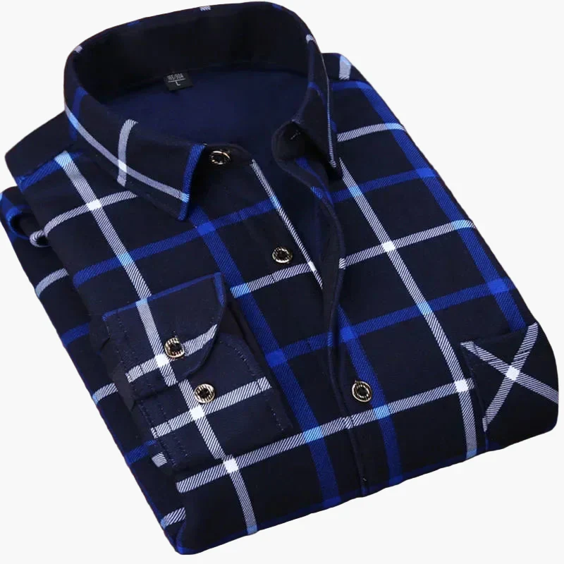 Chemise à carreaux décontractée pour homme, style classique élégante, idéale pour un look quotidien ou professionnel - Image 7