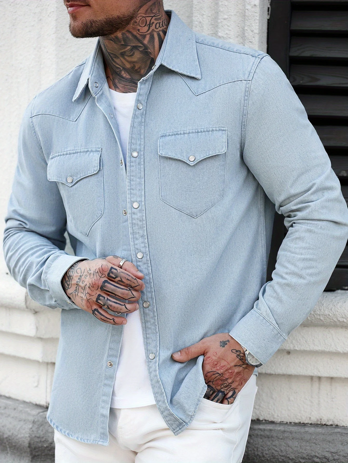 Chemise casual à boutons pour homme style urbain tendance - Image 11