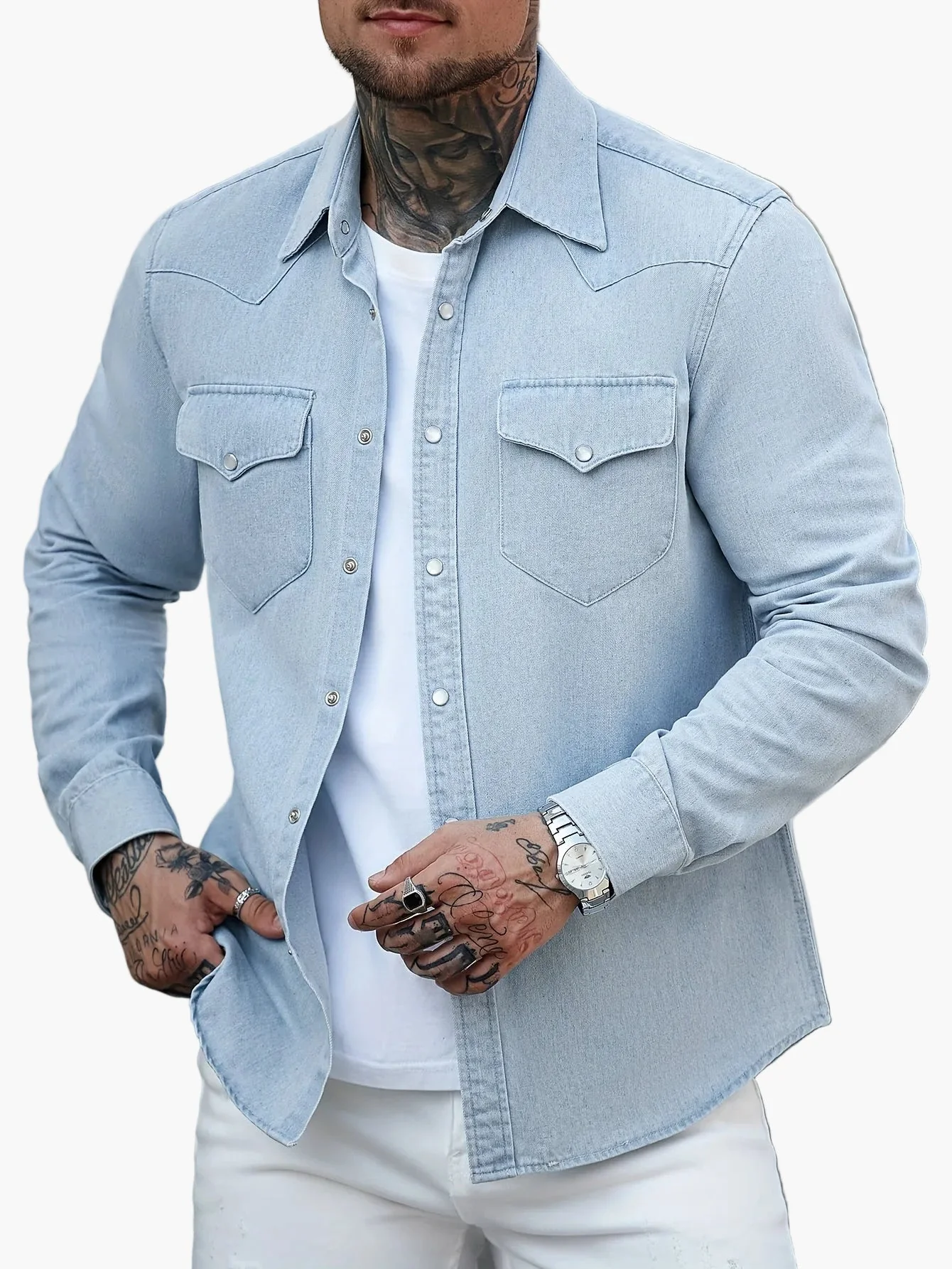 Chemise casual à boutons pour homme style urbain tendance - Image 2