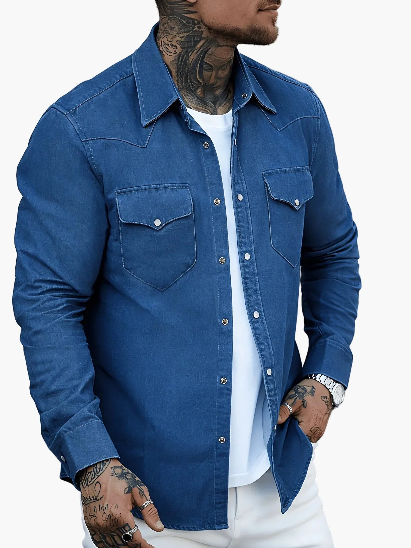 Chemise casual à boutons pour homme style urbain tendance - Image 4