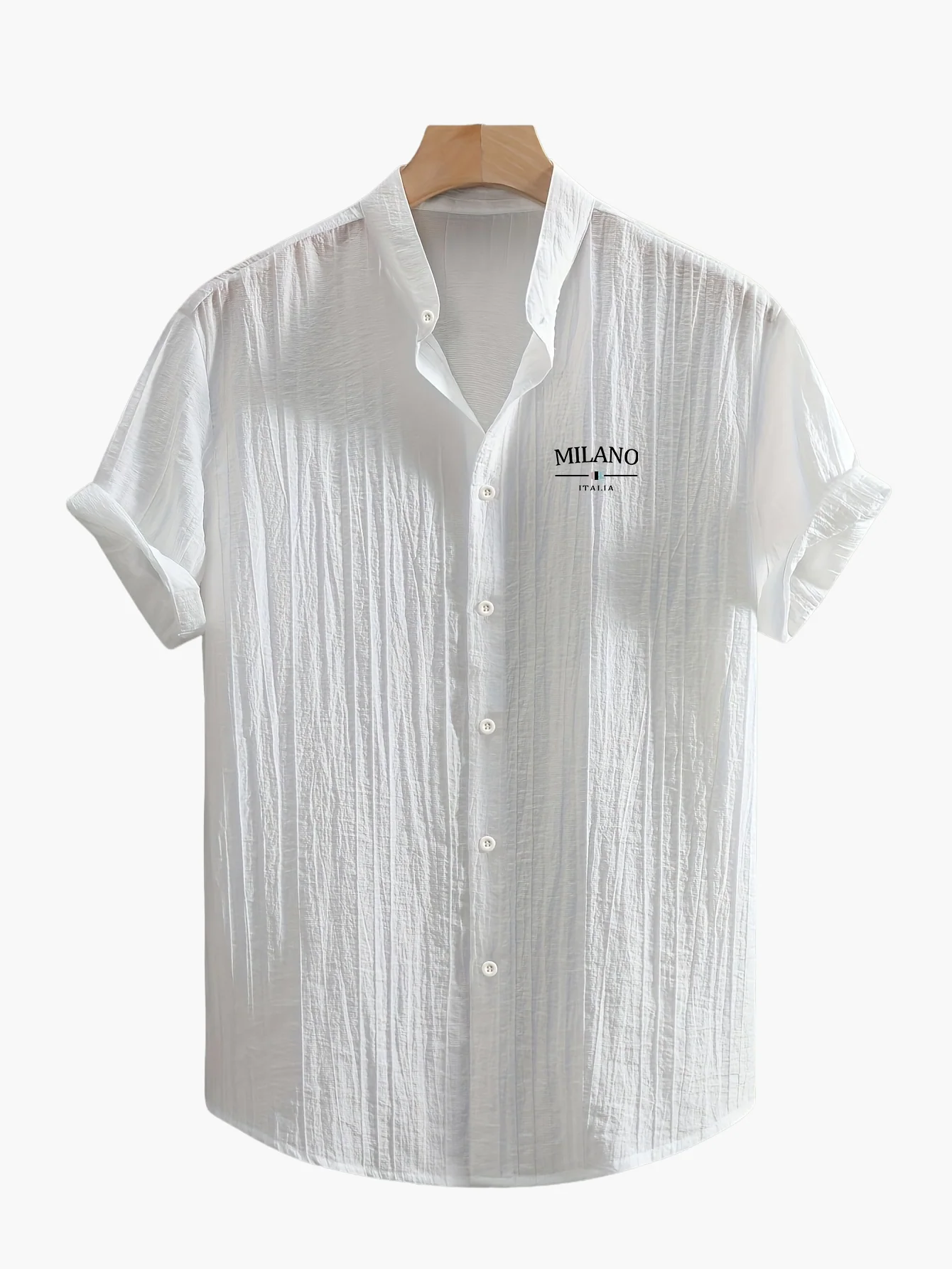 Chemise casual à col mao pour homme – style moderne MILANO, manches courtes, idéale pour l'été - Image 10