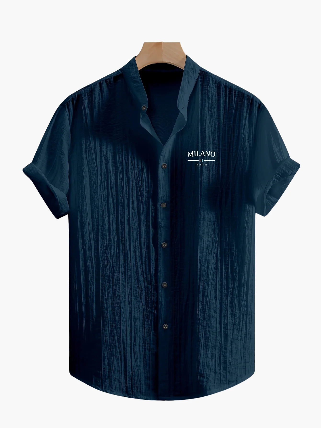 Chemise casual à col mao pour homme – style moderne MILANO, manches courtes, idéale pour l'été - Image 11