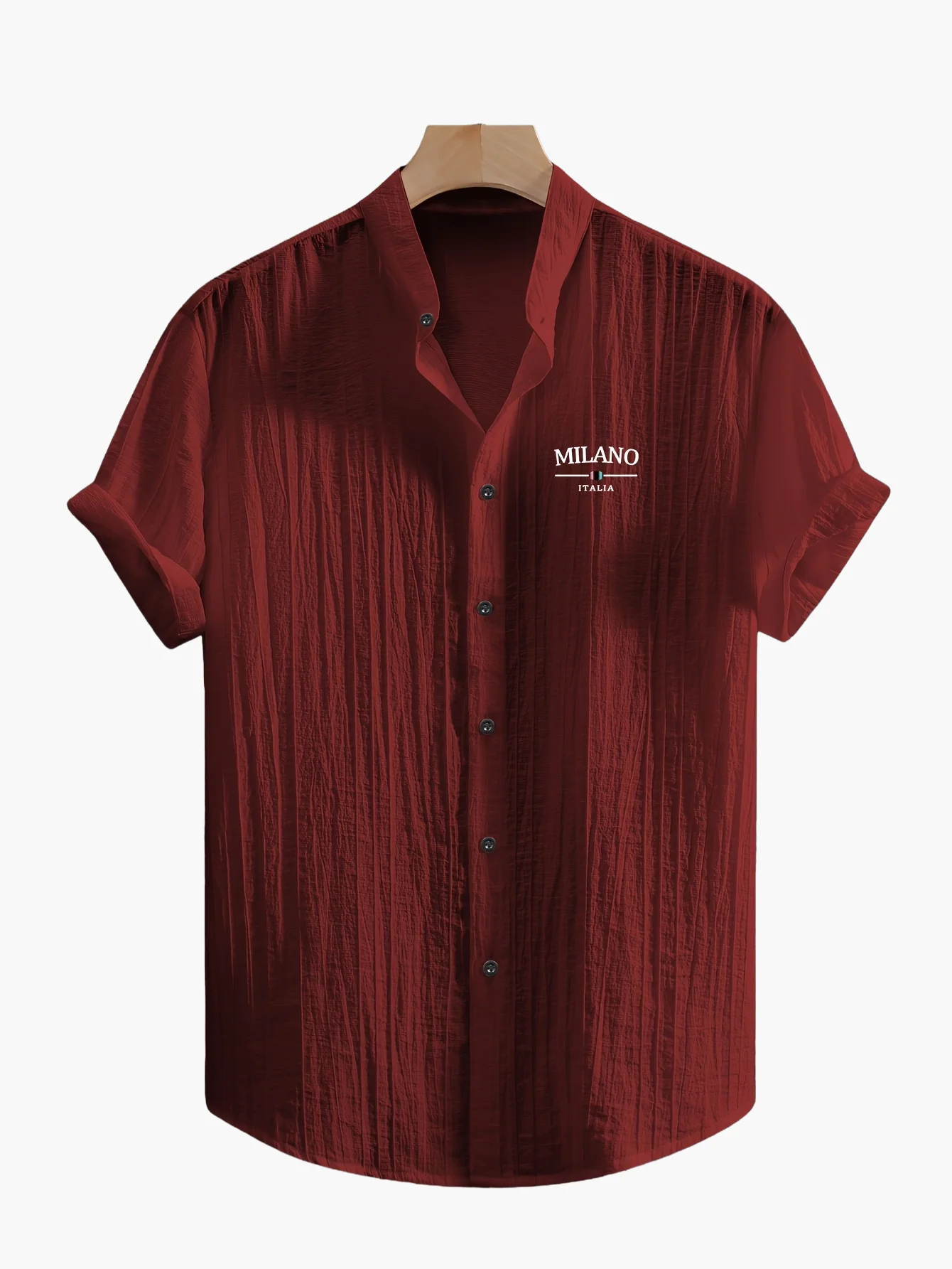 Chemise casual à col mao pour homme – style moderne MILANO, manches courtes, idéale pour l'été - Image 13