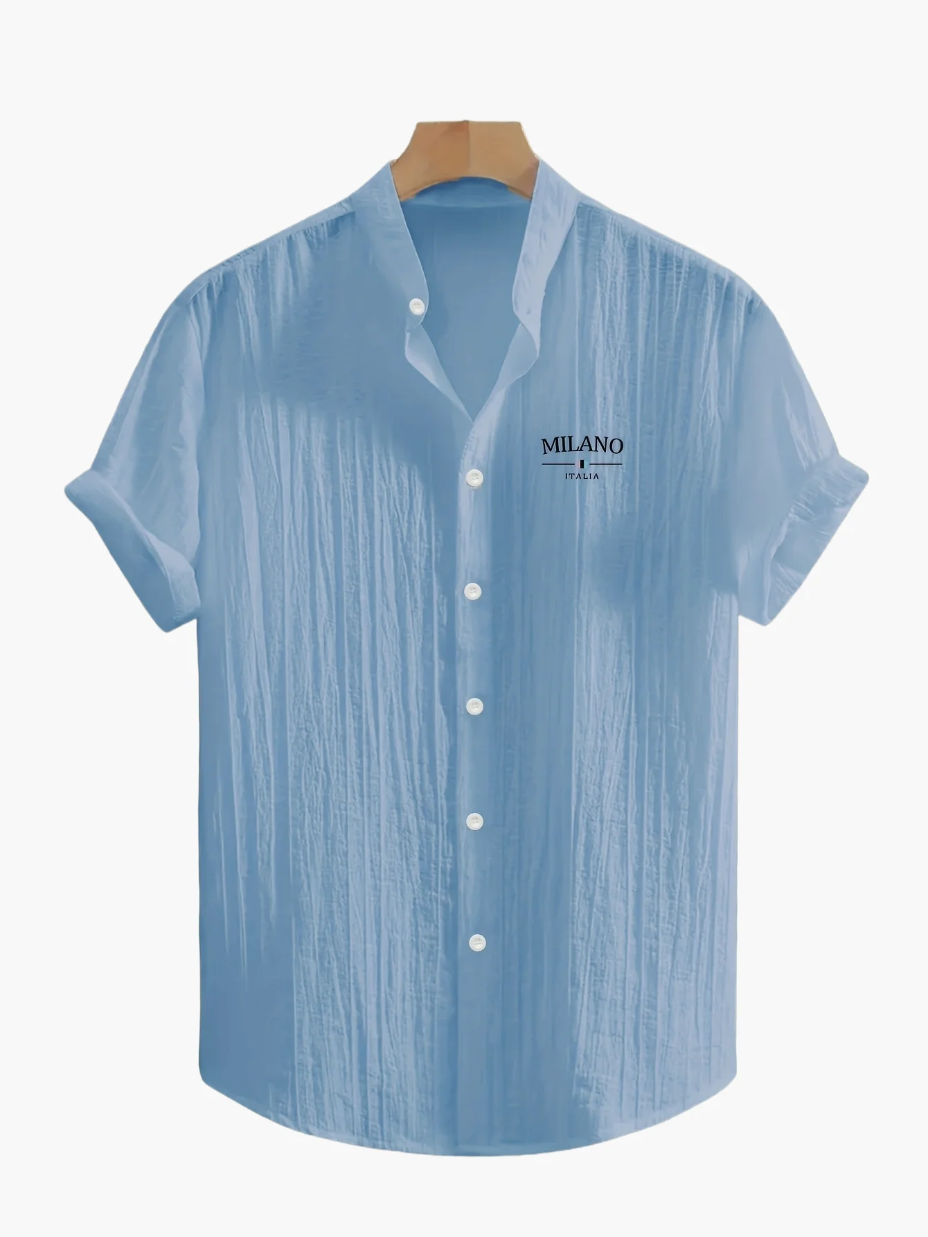 Chemise casual à col mao pour homme – style moderne MILANO, manches courtes, idéale pour l'été - Image 15