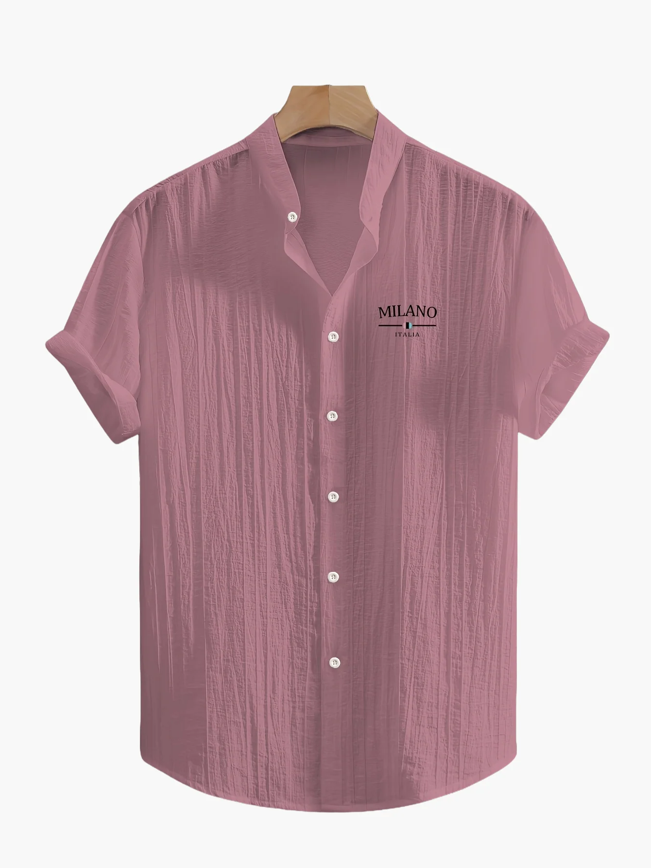 Chemise casual à col mao pour homme – style moderne MILANO, manches courtes, idéale pour l'été - Image 16