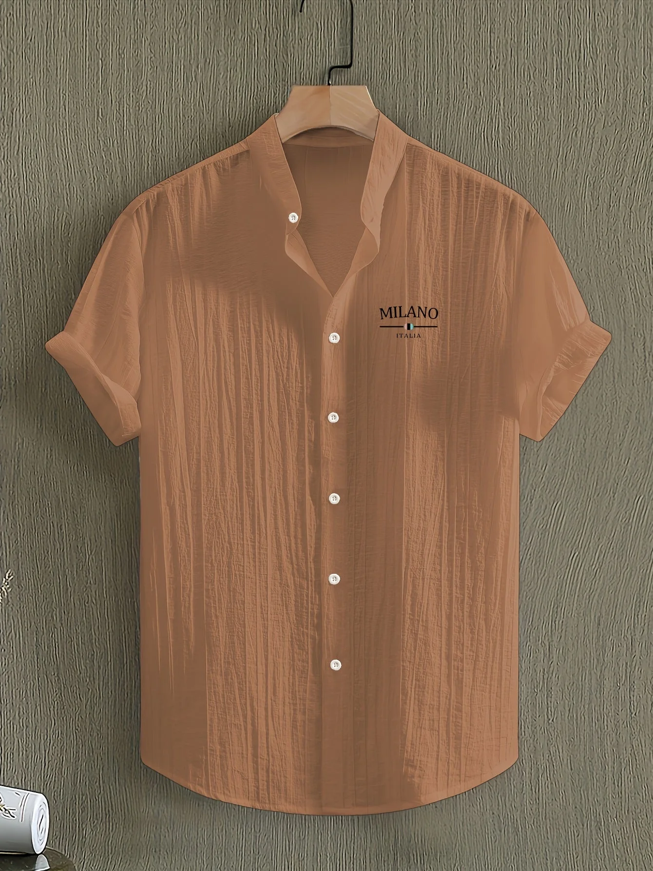 Chemise casual à col mao pour homme – style moderne MILANO, manches courtes, idéale pour l'été - Image 6